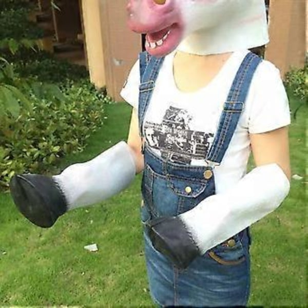 1 Par Latex Gummi Hästhovar Handskar Djurhandskar Halloweenfest Vuxen Kostymrekvisita (Vit)