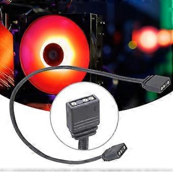 ARGB 3-Pin Splitter Forlængerkabel 24AWG Flad Ledning Til LED-Lysudvidelse Og ARGB Controller Tilslutning 60cm