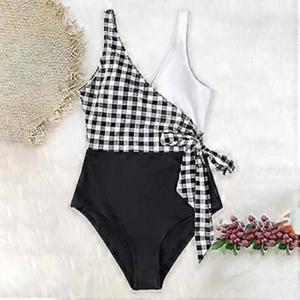 Dame Badedrakt Hel Wrap Fargeblokk Knyting i Siden (style6202)