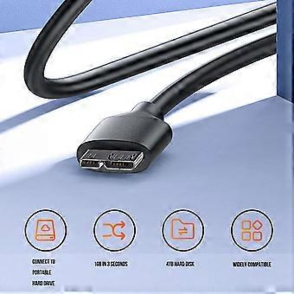 USB C till B Hårddiskkabel Typ C till B, USB C till Extern Hårddiskkabel för Laptop Mobiltelefon 0.5 m