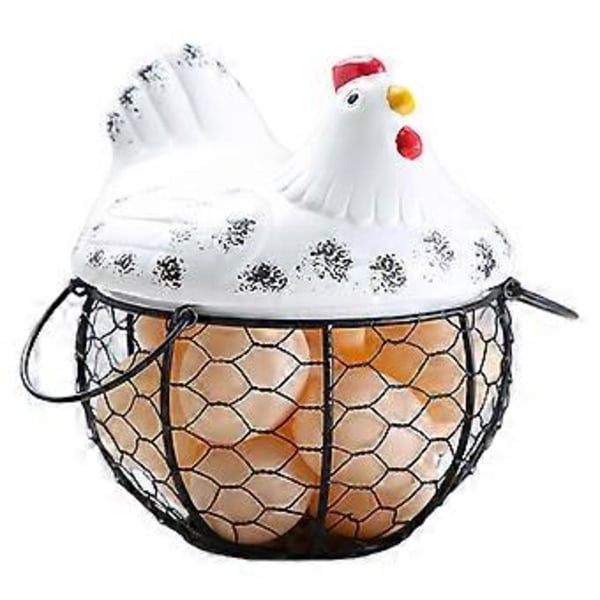 Keramik Ägghållare för Bänkskiva Lantlig Stil Söt Perfekt Inflyttningspresent Multifunktion Fint Hantverk Hållbar Vit White