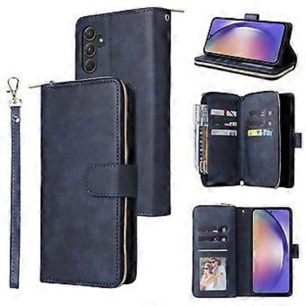 Til Samsung Galaxy A55 5G Etui Kortlommer Lynlås Læder Telefon Cover Style A