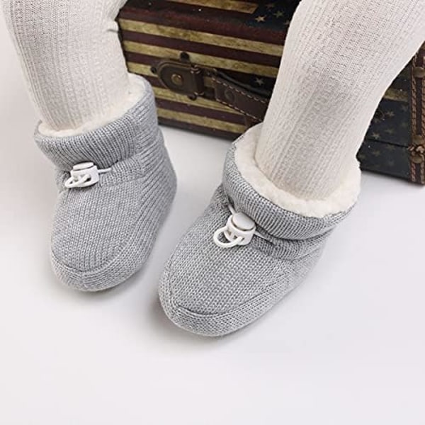 6-12 måneder vår Baby Vinter Varm Fleece Bootie, Nyfødt Non-Sl