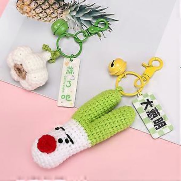 Realistinen lankavalkosipuli/kaali/kevätsipuli/chili-avainketju vihannespendantti avaimenperä luova lisävaruste avaimille tai laukuille Chinese cabbage Dog head buckle