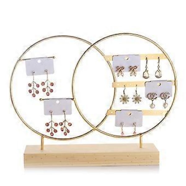 Smyckesställ för damaccessoarer i metall Smyckesdisplayställ Stilfull utställningsställ för örhängen armband ringar Guld Gold