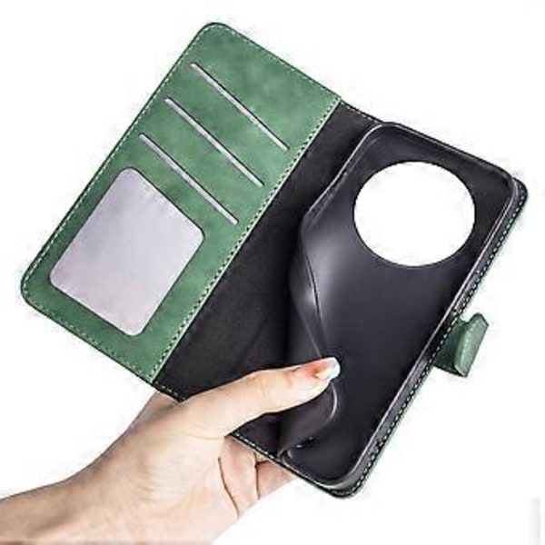 Til Xiaomi Redmi A3/Poco C61 4G Wallet Case PU Læder Farvesplejsning Stødsikkert Telefoncover Style E
