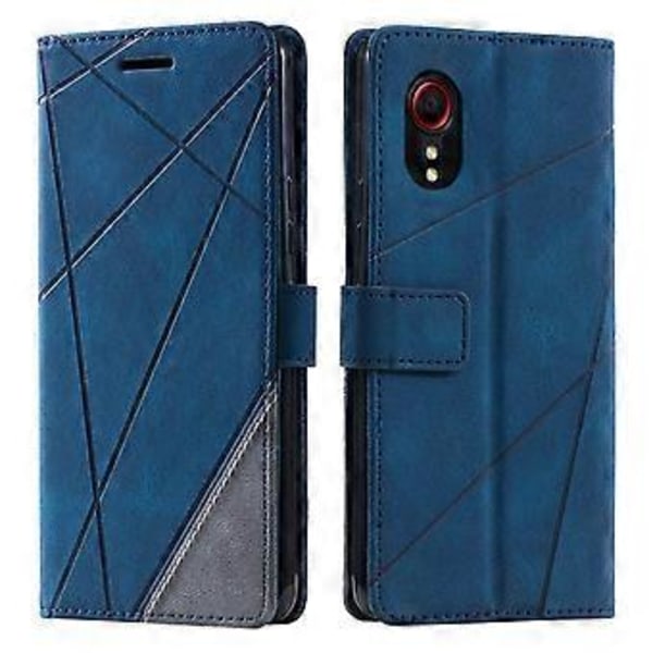 Til Samsung Galaxy Xcover 5 Wallet Case Linjer Præget PU Læder Telefon Bagcover Style A