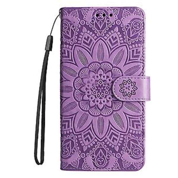 Solros Läder Telefonfodral För Huawei nova Y61 Purple