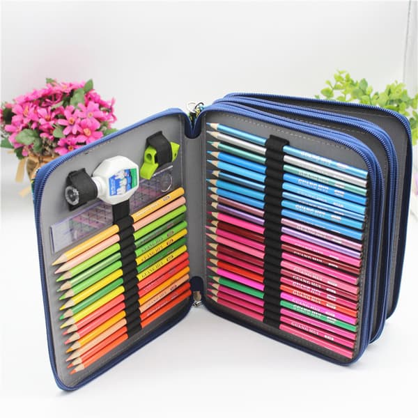 Pencilpose med stor kapacitet, 127 huller, organizer-taske, pencilpose til studerende - Cowboy Small Flower
