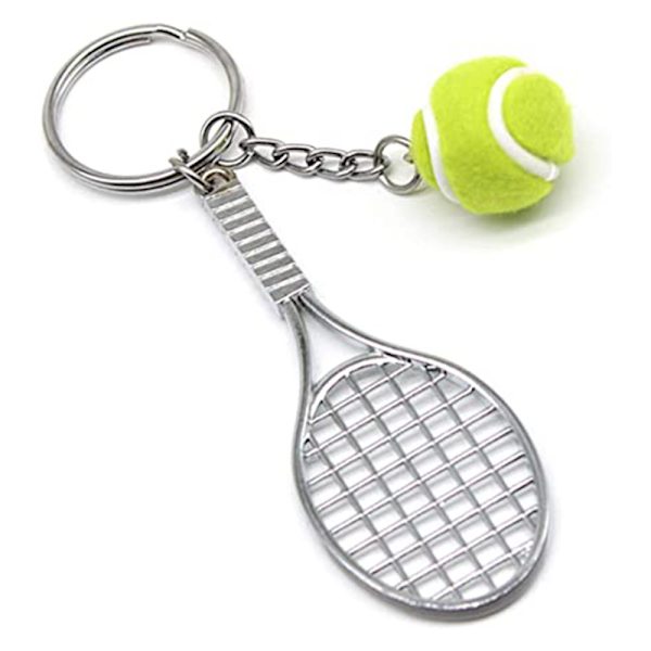 4 stk. Tennis Racket Nøglering, Metal Nøglering Kreativ Nøglering S
