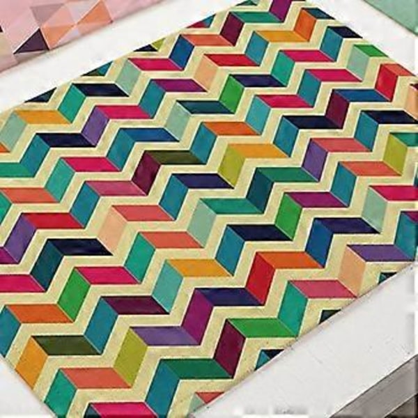 Unikt Designet Delikat Miljøvenlig Geometrisk Print Bomuld Linned Dækkeserviet (MG0024-1)