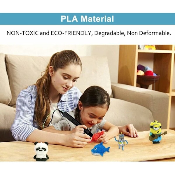 10x PLA 3D Pen Filament, 20 Farver, MYNT3D, DeWang, 3D Pen og 3D