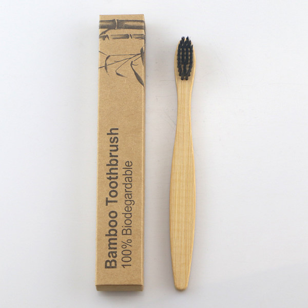 3-pack bambu-tandborste, bekväm mjuk tandborste, naturlig