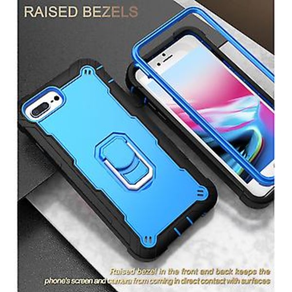 PC + Gummiskal för iPhone 8 Plus / 7 Plus Black   Blue