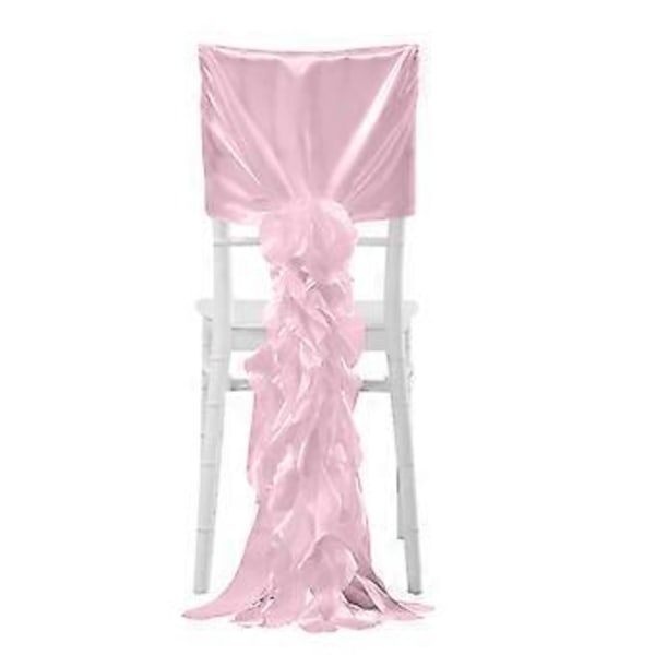 Satins Stolebetræk Chiffon Flæser Let at Rengøre til Bryllup og Særlige Lejligheder Dekoration Pink Pink