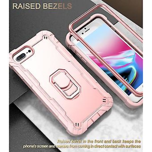 PC + Gummiskal för iPhone 8 Plus / 7 Plus Rose Gold