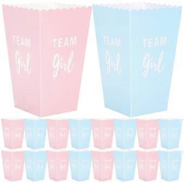 24 st Gender Reveal Popcornaskar Popcorn Favor Boxes Popcornaskar för Gender Reveal Party