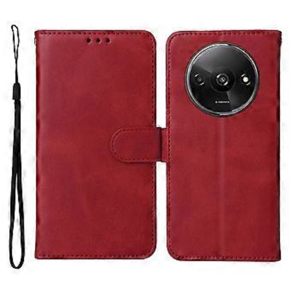 Til Xiaomi Redmi A3 4G/Poco C61 4G Etui Magnetisk Lås Læder Flip Wallet Telefon Cover Style C