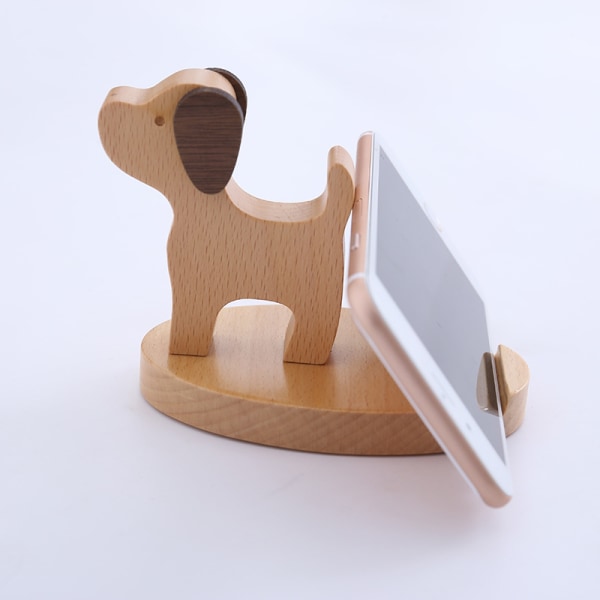 Mobile Phone Holder, Wooden Dog Phone Holder, Cute Cartoon Deskto