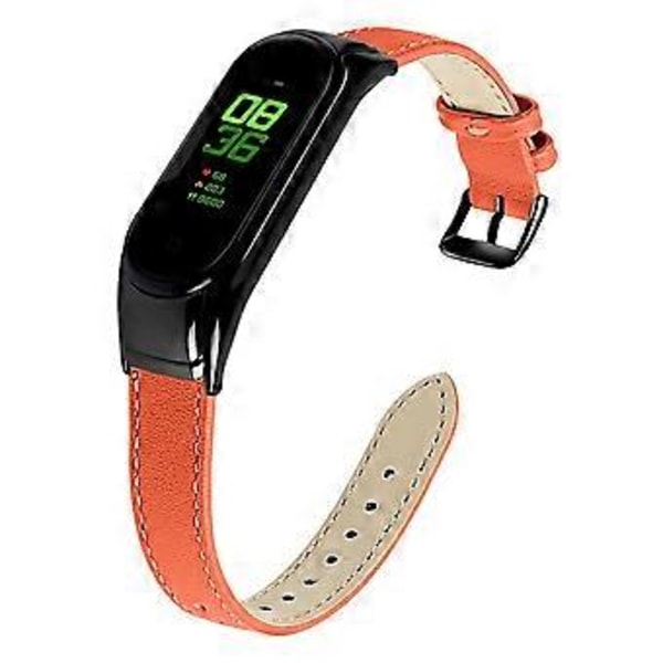 Til Xiaomi Smart Band 8 Ægte Læderrem med Sort Urkasse Style B