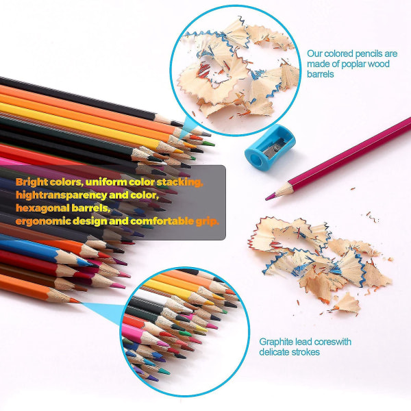 72 färgpennor för vuxna professionella set Målarpennor med roll up canvas...