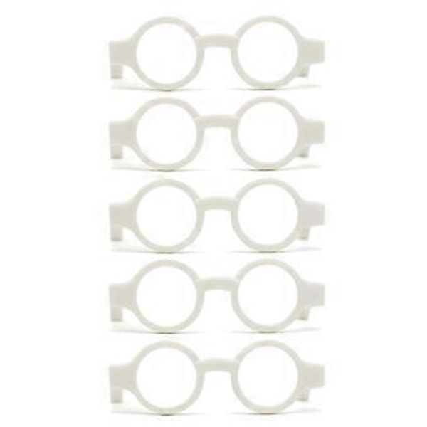 5 kpl/setti Nuken valokuvarekvisiitta Mustakehyksiset lasit Malli Pienet linssittömät lasit Lasten DIY-nuken asuste Nuken koristeet white round frame