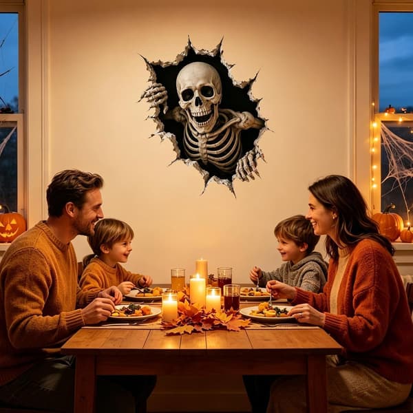 Halloween Spooky-Themed Wall Decals for Home Decor, Halloween 3D Wall Decals - B