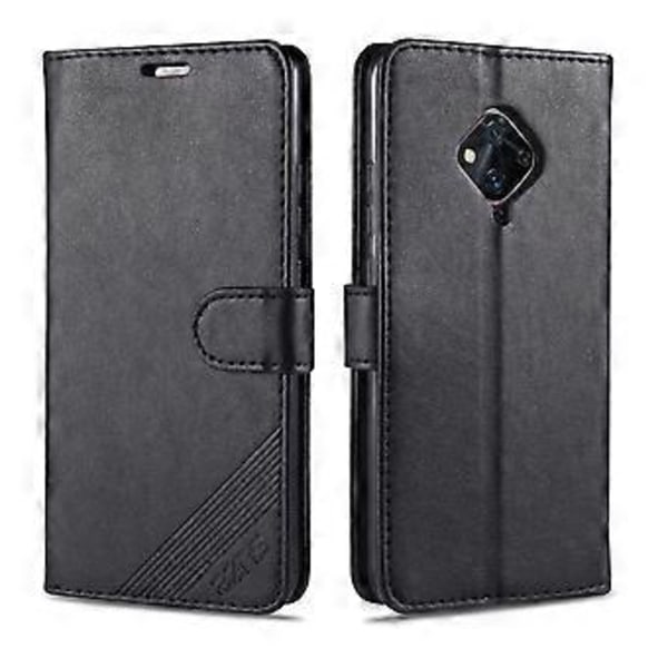 Lampaan Nahka Pintainen Nahkakotelo Vivo Y9s / V17 -puhelimelle Black