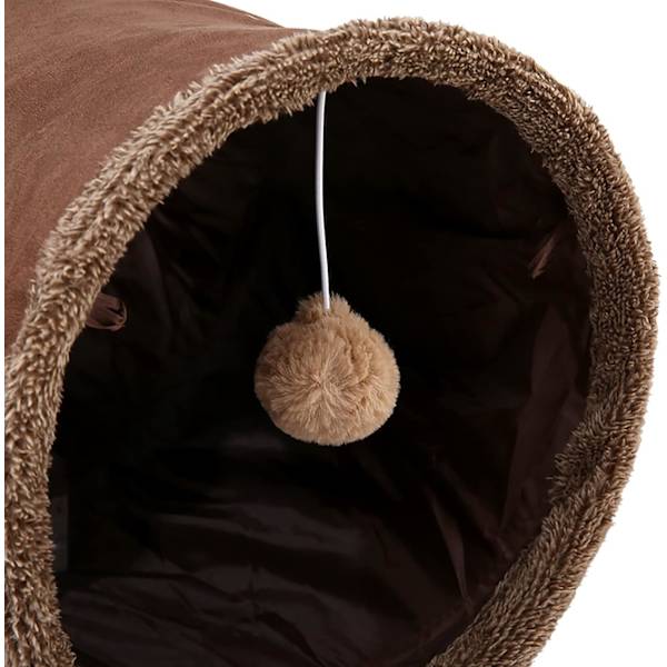 12 x 51 tum, hopfällbar PET katt-lek-tunnel, dold med boll, inomhus