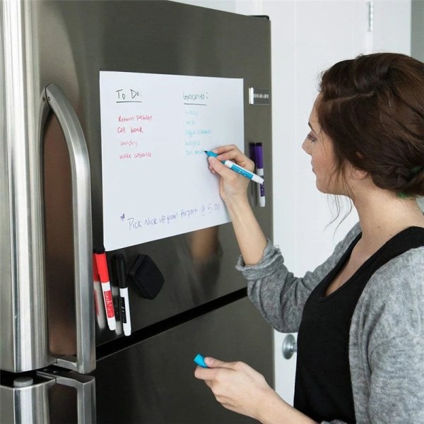 14,8\" x 5,82\" Magnetisk Tørrslettbar Whiteboard for Kjøleskap, S