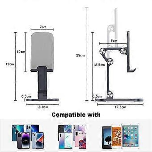Justerbar telefonholder til skrivebord, tyk telefoncover-venlig telefonholder