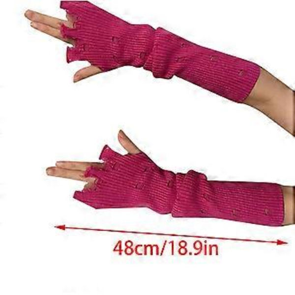 Gotiska slitna handskar för kvinnor Y2K Hollowout Casual Handskar Dekorativa handskar Coola tjejer Y2K Armärmar Tillbehör Gul Yellow
