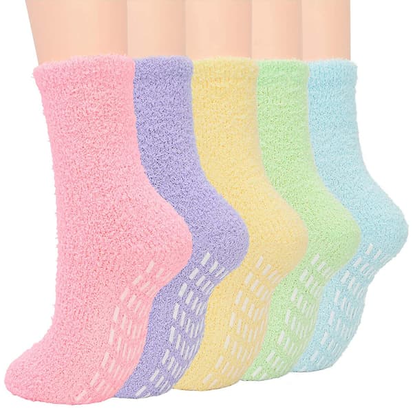 5 Par Dam Varmt Super Mjukt Plyschtofflorstrumpor Vinter Fluffiga M