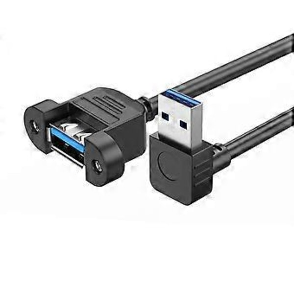 USB3.0 Nopea Tiedonsiirto Jatkojohto Paneelikiinnityksellä 5Gbps USB 3.0 Uros-Naaras Adapterijohto Teollisuustietokoneelle 1m down