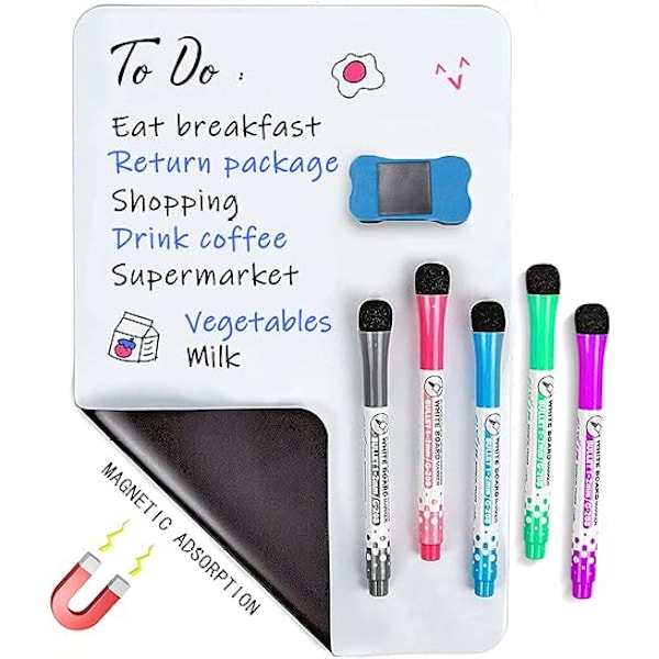 14,8\" x 5,82\" Magnetisk Tørrslettbar Whiteboard for Kjøleskap, S