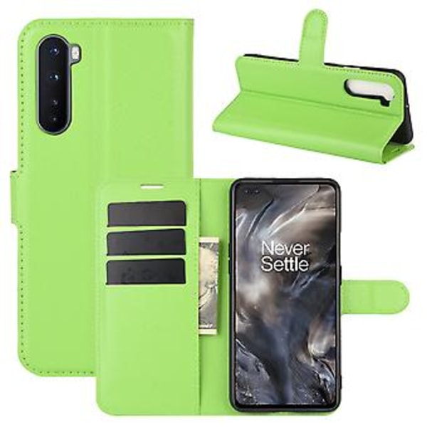 OnePlus Nordille Litsi-kuvioitu Käännettävä Suojaava TPU-kotelo Green