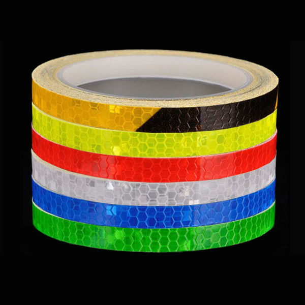 Reflekterende tape, 6 stk 10 mm × 8m reflekterende tape vanntett tape,