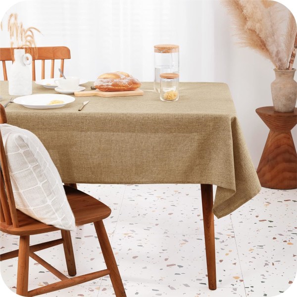Mörk linne - Rektangulär fläckbeständig linneduk Vattenp