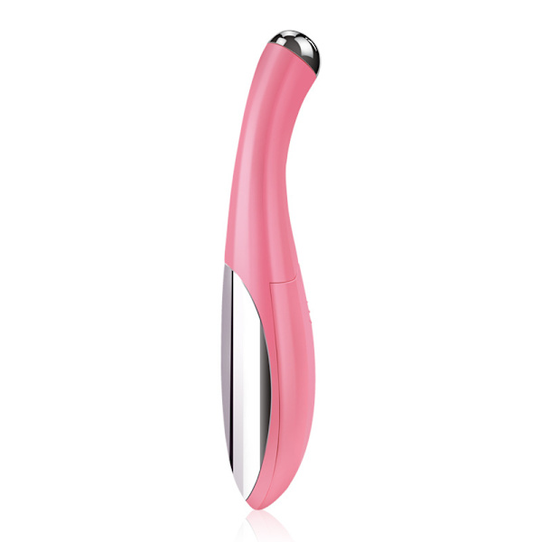 Pink, bærbar øjenmassager, elektrisk vibration, anti-rynke, en