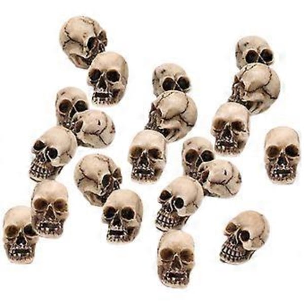 20 stk. Halloween Skelet Hoved Dekoration Menneskekranie Hoved Ornament Desktop Lille Kraniehoved