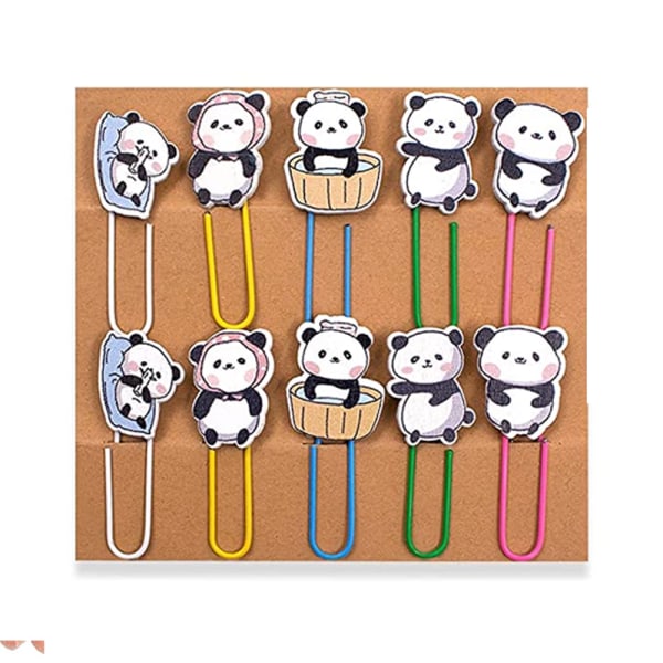 Panda 10 stycken, roliga Planner Djurklämmor för presentstudenter Crea