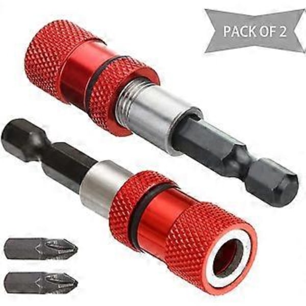 2-pakning Justerbar Skruedybde Skrutrekker Magnetisk Stål Skrutrekker Gipsbor 1/4\" Hex Skaft med S2 Phillips 2 Skrutrekkerbits