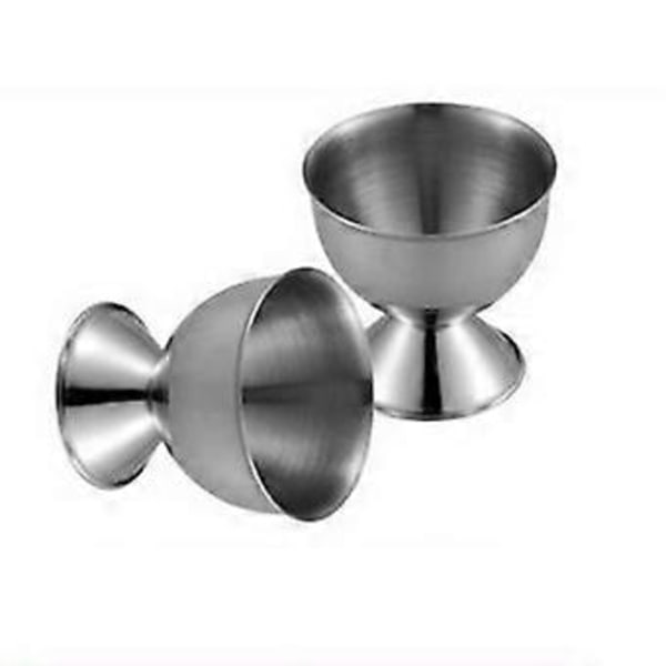 Eggeholder i rustfritt stål for frokost og kjøkkenbruk, kokeverktøy, eggekopp i rustfritt stål for kokte egg, sølv Silver
