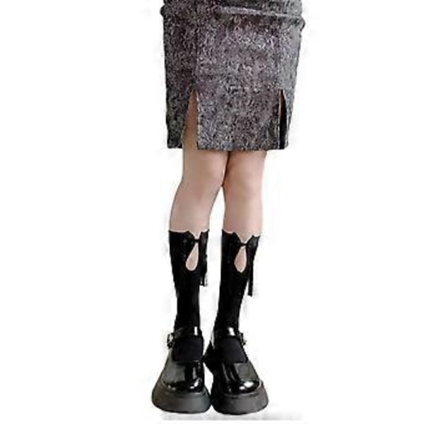 Hule Kvaster Sok Ensfarvet Cheongsam Spænde Dekorationer Strømpe Bomuld Hnafu Lægfodstøj til Sommer Efterår Sort One Size Black
