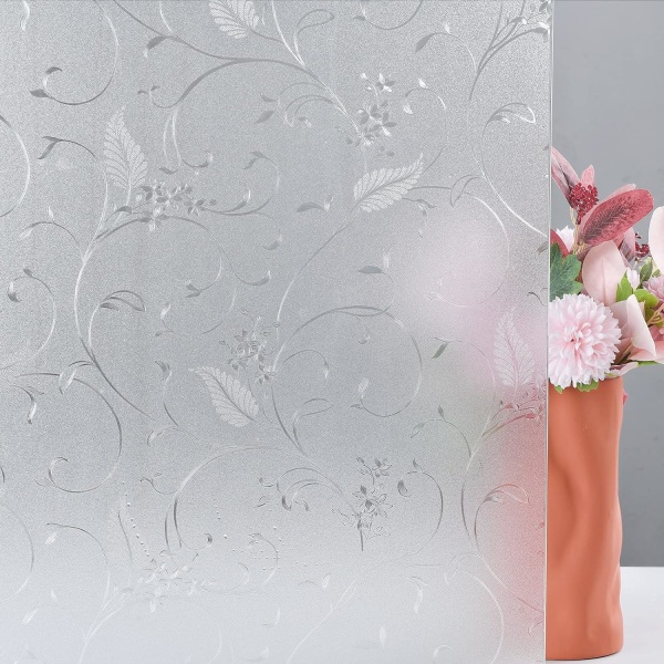 Privatlivsvinduefilm Blomster Etset Vinduefilm Frosted Film til P