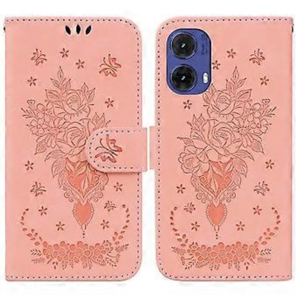 Butterfly Rose -nahkakotelo Motorola Moto G85:lle