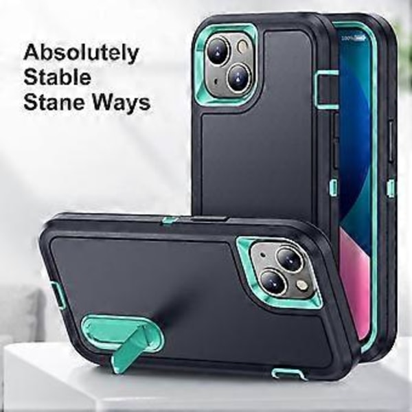 Til Apple iPhone 13 Pro, Faldbestandigt Beskyttelsesetui, Commuter Series, Sort/Grøn