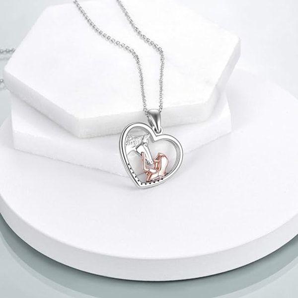 Hängsmycke med häst i sterling silver för flickor, hästpresent