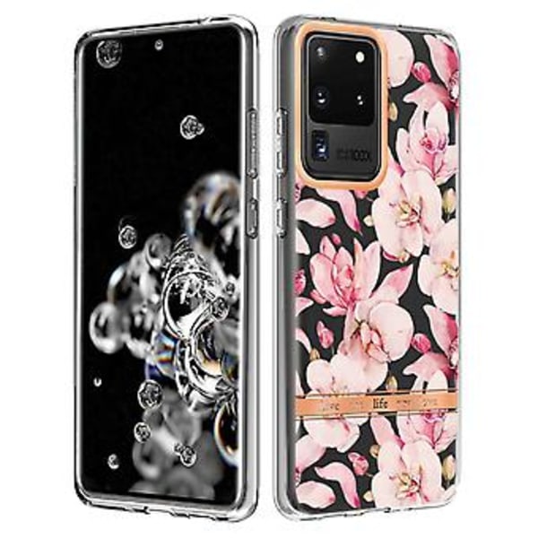 Blommor Växter TPU Skal För Samsung Galaxy S20 Ultra Pink