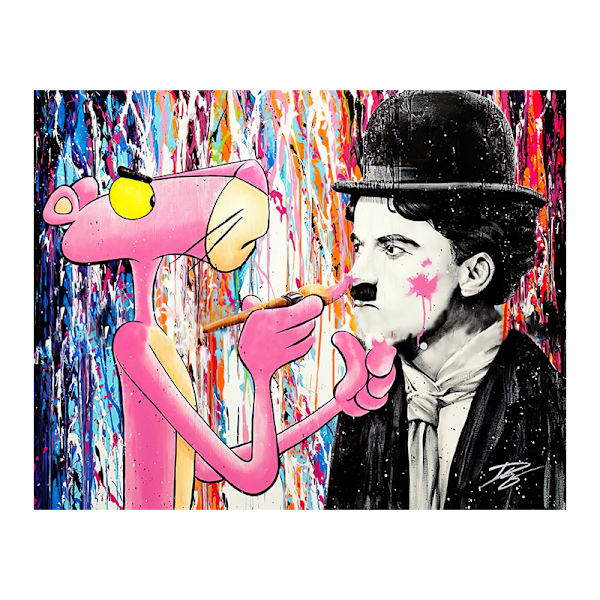 Varmt selgende rosa leopard Chaplin dekorativt maleri, stue
